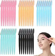 Verazquy 40 Pcs Eyebrow Razors, Face Razor Portable Facial Hair Remover Eye Brow Trimmer, Exfoliating Dermaplaning Tool Disposable Body Hair Trimmer with Precision Cover Safety Hair Fuzz Removal