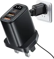 Charging Blocks Portable USB - Multi-Port Quick Charging Block,17W Safety Outlet Station with Digital Display for Smartphones, Tablets, Laptops for Travel, Portable Plug