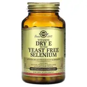 2 X Solgar, Vitamin Dry E with Yeast Free Selenium, 100 Vegetable Capsules