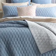 Renee Taylor Diamante Vintage Stone Washed Cotton Reversible Quilted Coverlet Set
