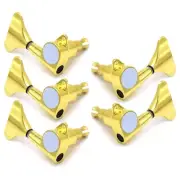 3R2L Fish Tail Sealed 5 Strings Style Bass Tuning Peg Tuner Machine Heads Gold