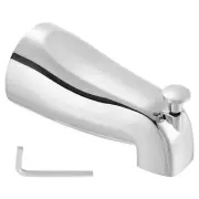 Bath Slip-On Diverter Tub Spout with Pull-Up Diverter, Zinc Alloy, Silver