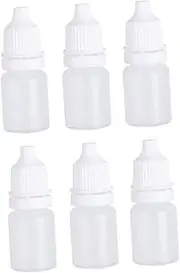 Cabilock 6Pcs Squeezable Dropper Bottles for Eye Liquid for Eye Drops Essence and Solvents Leak Design White Color for Dispensing and Storing Liquids
