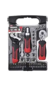 NEW Trojan 40 Piece Stubby Set (20 x Screwdriver bits + 10 x Sockets) Carry Case