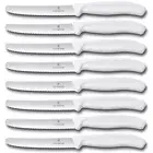 Victorinox Steak & Tomato Knife Pistol Grip 11cm White Set x 8 Knives