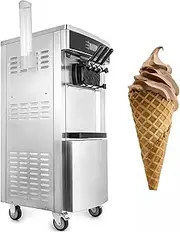 20-28L/H Soft Ice Cream Machine Serve Yogurt Maker 3 Flavors Fridge to Make Electric Ice Cream Commercial 2200W