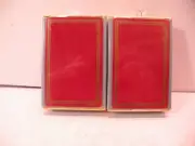2 Decks Of NOS Sealed Congress Playing Cards Cell-u-tone Finish Red Gold Trim C