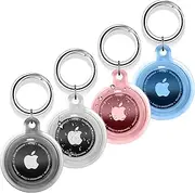 4 Pack Airtag Holder, Airtag case Waterproof Apple Air Tag Case with Keychain, Shockproof & Dustproof Airtag Holders for Pet Tracking, Bags, Kids, Keys, Luggage（4 Colors）
