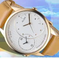 在飛比找momo購物網優惠-【ALBA】雅柏手錶 必推兩地時間玫瑰金皮帶男錶/AZ900