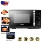 MicroCrisp 1800W Countertop Microwave Oven with Convection Crisper - Black