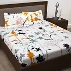 Cotton Flat Sheet King Size 1 Bedsheet with 2 Pillow Covers White