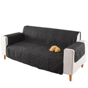 Black Quilted Couch Covers Lounge Slipcover Seater Pet Sofa Protector Cover