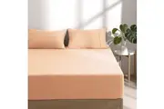 Dreamaker Superfine Washed Microfibre Combo Fitted Sheet Set Peach