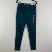 American Eagle Next Level Stretch Super Hi Jegging Jeans Rise Size 8 Long Green