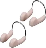 2pcs Professional Nose Clip for Swim Competition Diving Nose Protector Padded Comfort for Adults (Flesh)