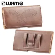 For Google PIXEL 4 Brown Eagle Horizontal Leather Belt Clip Holster Case Cover