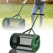 Compost Peat Moss Spreader, Heavy Duty Metal Mesh Spreader with Adjustable Handle for Fertilizer, Topsoil, Planting, Seeding, Lawn, Garden and Yard, Green.,Green-Separate40x60cm