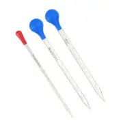 Graduated Pipettes, 3 Pack 0.5ml/5ml/10ml Glass Pipette with Bulb