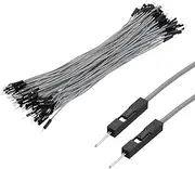 uxcell Male to Male 1Pin Breadboard Jumper Wire 2.54mm Pitch Ribbon Cable 20cm Long Electronics Breadboard Ribbon Cables for Breadboard Electronic Projects Pack of 100,Gray