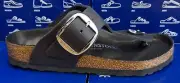 Birkenstock Gizeh Big Buckle Black Leather HEX Women Sandal 1023334 Regular Fit