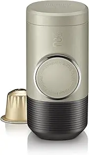 [WACACO] Minipresso NS2, Portable Espresso Maker Compatible with NS Original Capsules and Compatibles, Manually Operated, 18 Bar Small Handheld Coffee Machine for Travel, Camping