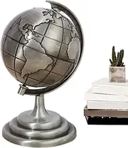Globe Desktop Decoration Modern Globes Of The World With Stand, Aluminum Alloy Geographic World Globe Decor For School Educational, Home, Indoor, Bookshelf