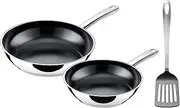 [Silit] Talis 3-Piece Frying Pan Set with Spatula 24/20 cm Frying Pan Induction Stainless Steel Coated Oven-Proof