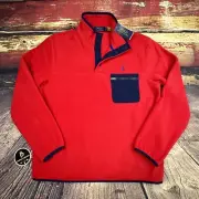 Polo Ralph Lauren Sweater Jacket MENS LARGE Snap-T Fleece Pullover Pony Red NWT