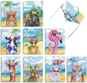 The Best Card Company - 20 Assorted Bulk Wildlife Whimsical Multicolor