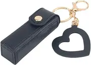 [Generic] Lipstick Holder Keychain, Portable Lip Balm Holder Keychain Charm with Mirror, Lipstick Bag Chapstick Key Chain for Women Gift