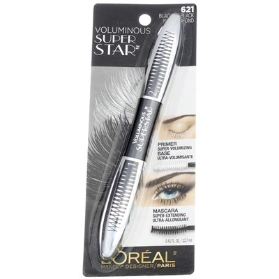 L'Oreal Paris Cosmetics Voluminous Superstar Washable Mascara, Blackest Black...