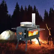 Portable Wood Stove Tent Cooking BBQ Stove Outdoor Camping Wood Burning Stove