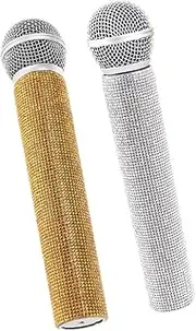 Kisangel 2Pcs Role Play Microphone Simulated Microphone Props for Realistic Design for Stage Performances and Parties Safe and Sturdy Materials