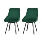 Dining Chairs Set of 2 Velvet Swivel Base Green Artiss