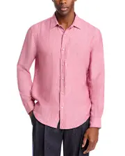 The Men's Store at Bloomingdale's Yarn-Dyed Standard Fit Linen Shirt in Fire Island - Exclusive