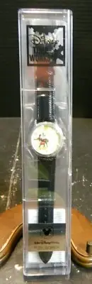 Walt Disney Time Works Mickey Mouse in Santa Hat Watch LHK1002 Black Band NIB