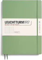 LEUCHTTURM1917 363920 Notebook Master Slim (A4+), Hardcover, 123 numbered pages, Sage, Dotted