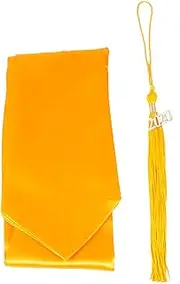 [OATIPHO] 2-piece Bachelor Graduation Gown Stole Set Tassel Plain Design Graduation Stole for Bachelor Students