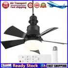 LF# 40W Ceiling Fan Light 3 Speeds E27 Socket Fan Lamp (Black Large Remote+Exten