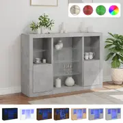 Sideboards with LED Lights Storage Cabinet Cupboard 3 pcs Engineered Wood vidaXL