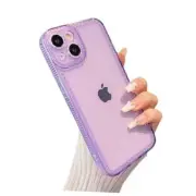 Designed 6.1 inch,Sparkly Cute Clear Case for Women for iPhone 15 Purple