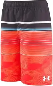 [Under Armour] UA Static Stripe Volley Pre-School Kids Shorts 4 Orange Glitch