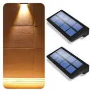 Solar Fence Lights Outdoor Waterproof RGB Warm White Black Shell Washer For LED