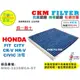 【CKM】本田 HONDA FIT CITY CRV HRV CIVIC 喜美 抗菌 活性碳冷氣濾網 空氣濾網 靜電濾網