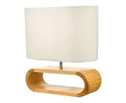 Wooden Modern Table Lamp Timber Bedside Lighting Desk Reading Light Brown White