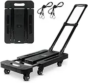 LELYFIT Moving Platform Hand Truck,440lb/200kg Trolley Cart with 6 Wheels Heavy Duty,Folding Hand Truck for Luggage, Travel, Shopping, Auto, Moving and Office Use (6-Wheels)
