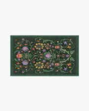 90' x 150' | Machine Washable Runner Rug | Kid & Pet Friendly | Indoor Rug | Protea Forest Green Flatwoven Rug by Iris Apfel | Ruggable