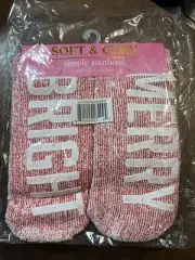 Simply Southern Nonskid Socks Merry Bright New In Package! Red & White