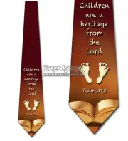 Religious Ties Mens Child Birth Tie Psalms Necktie Church Tie