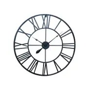 80cm Large Huge Wrought Iron Roman Numerals Wall Clock Art Deco Metal